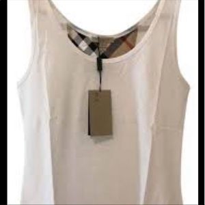 NWT Burberry white tank with classic trim